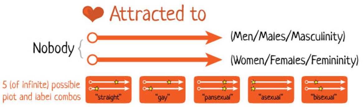 A spectrum of sexual orientation.