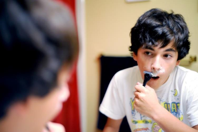 Males often start shaving during puberty.